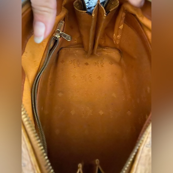 MCM Cognac Monogram Visetos Boston Bag with Crossbody Strap - Picture 13 of 16